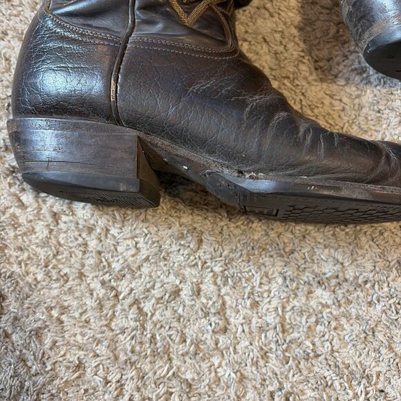 Vintage Tony Lama Black Label Men’s 9.5 D Brown Western Cowboy Boots main image 11